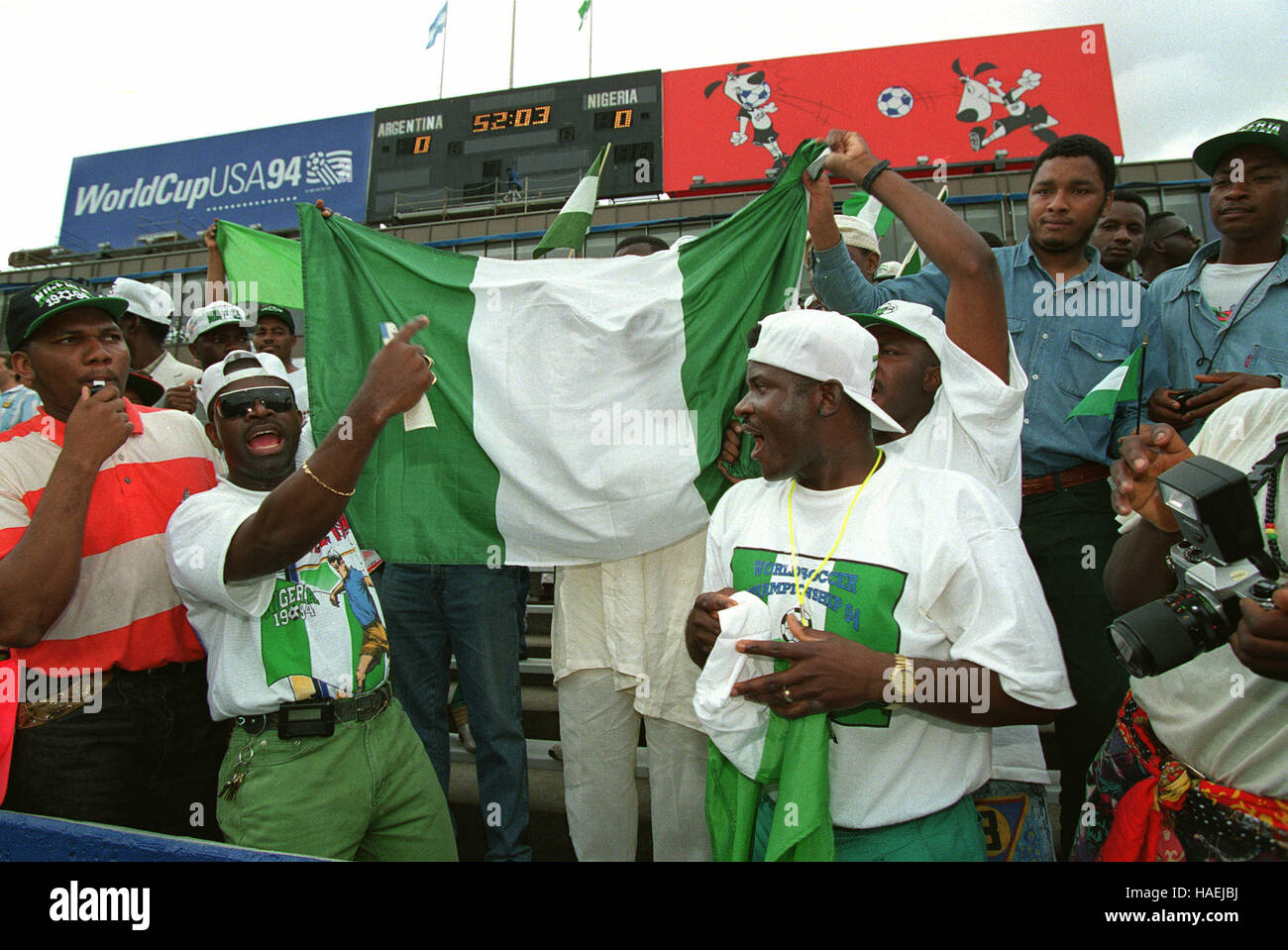 NIGERIANISCHE Fußball-FANS WORLD CUP USA 20. Juli 1994 Stockfoto