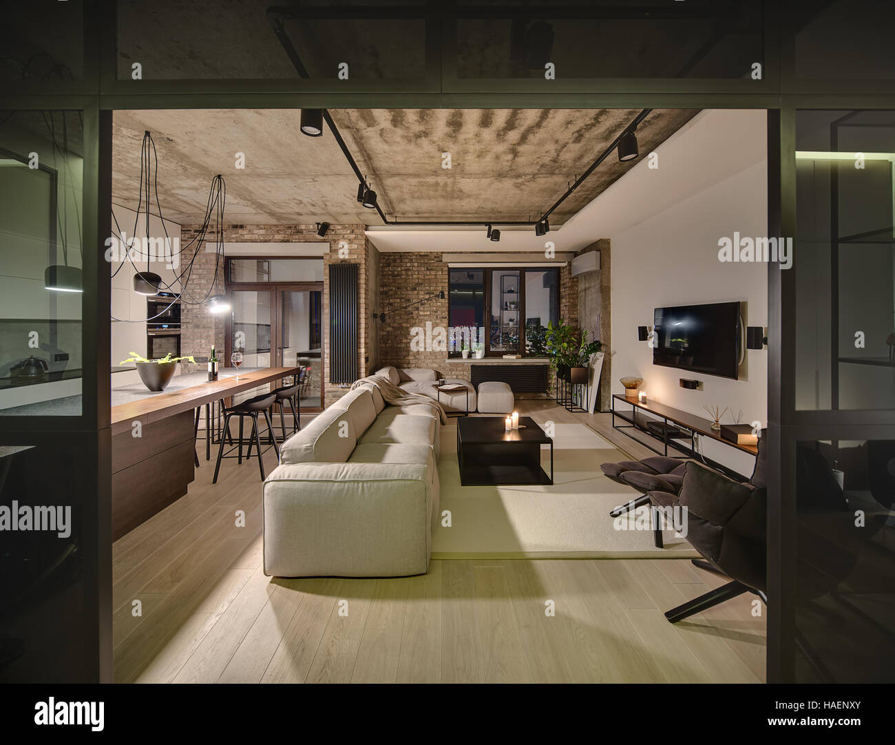 Saal im Loft-Stil Stockfoto