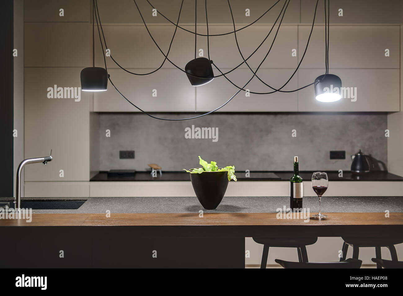 Küche im Loftstil Stockfoto