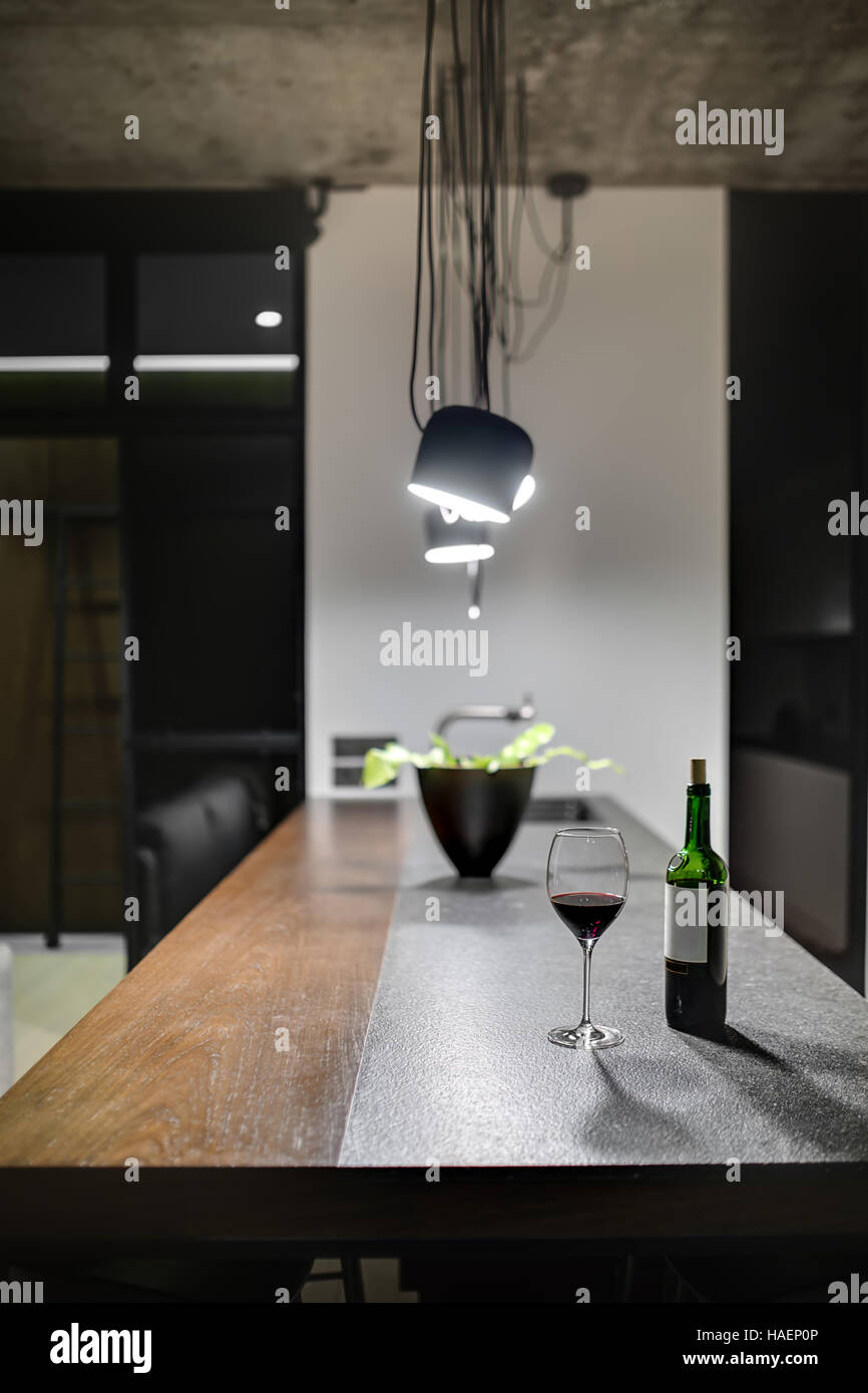 Küche im Loftstil Stockfoto
