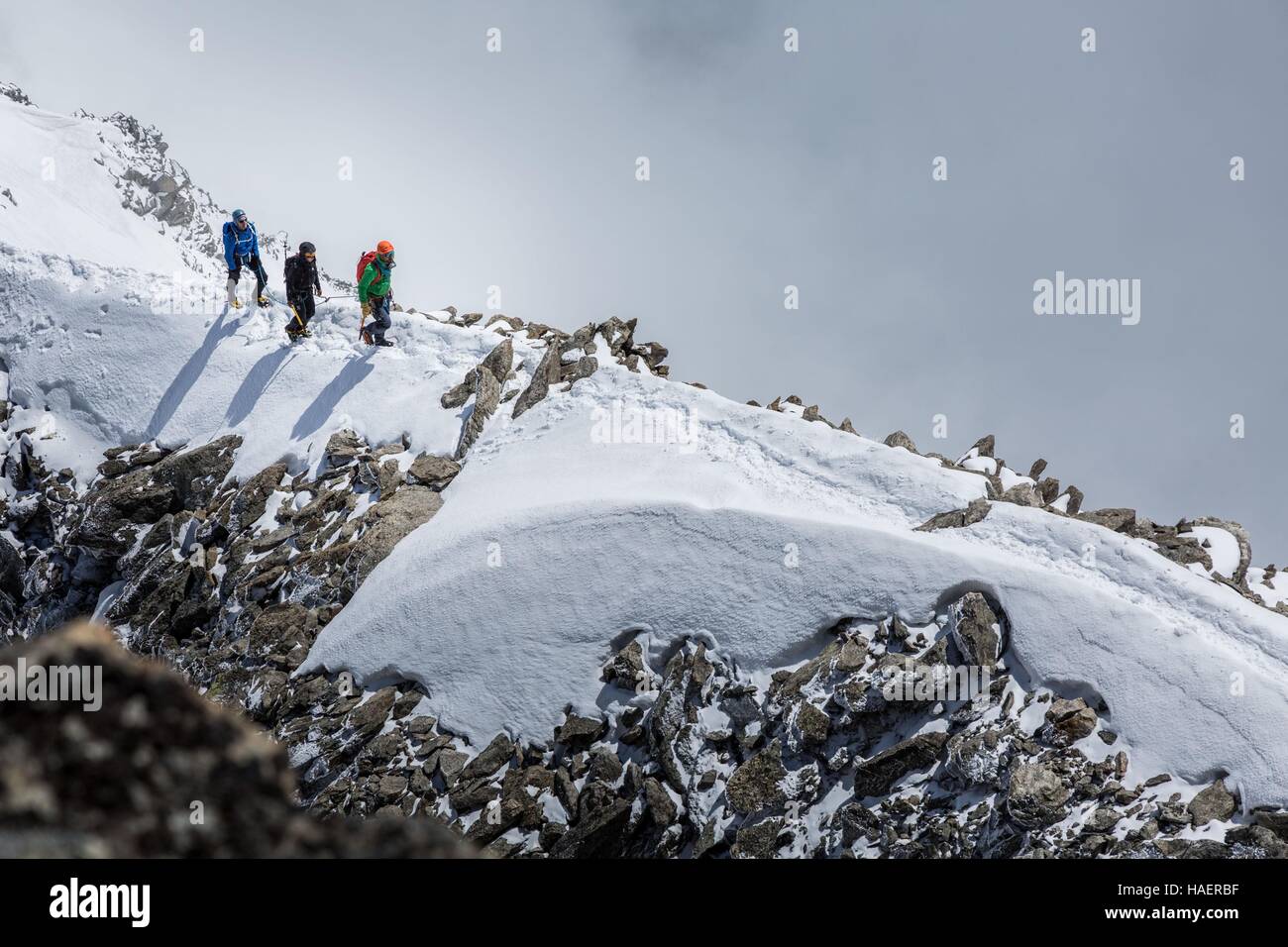 BERGSTEIGEN IN HAUTE-SAVOIE (74), RHONE-ALPES, FRANKREICH Stockfoto