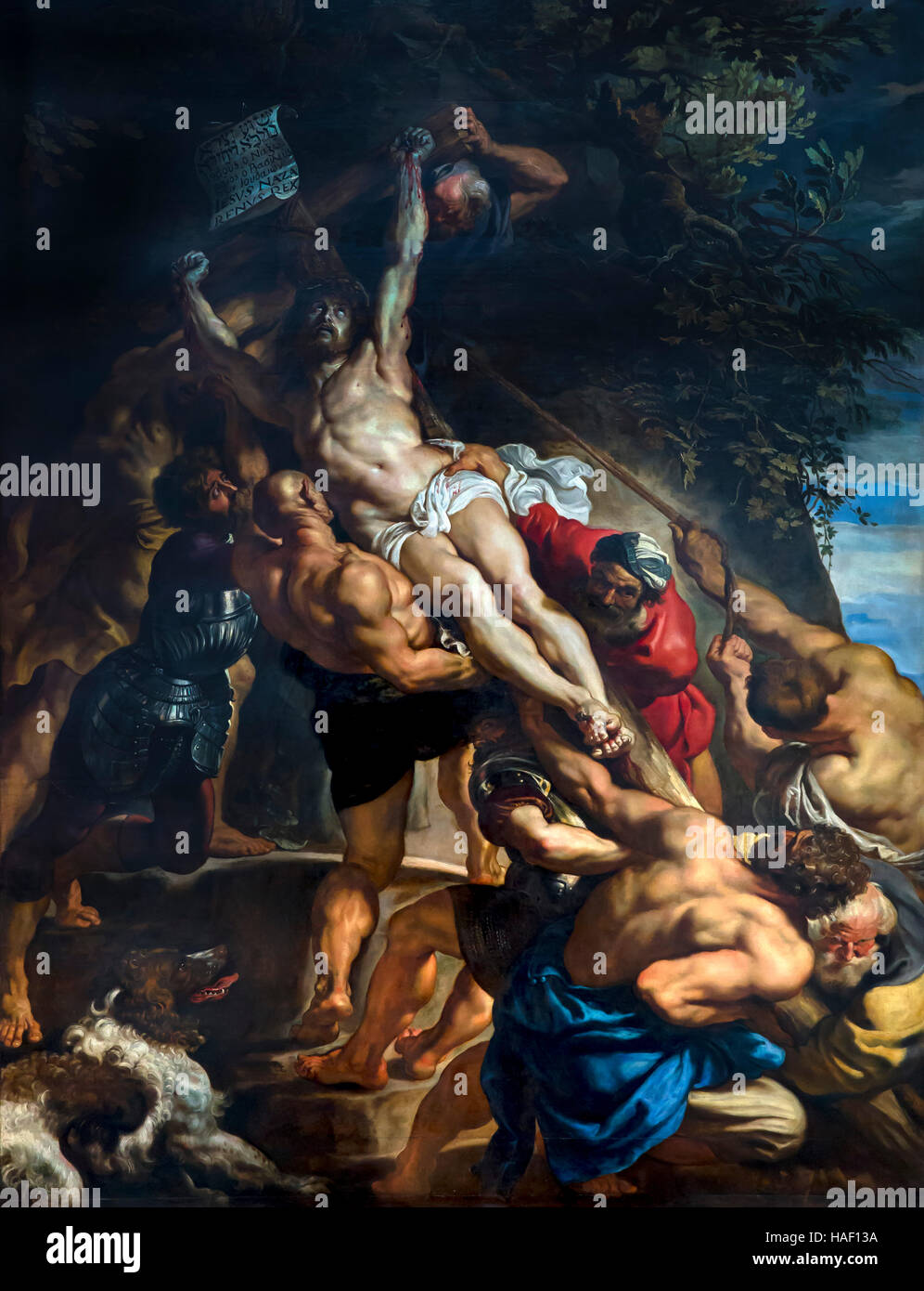 Die Anhebung des Kreuzes, von Peter Paul Rubens, 1609-1610, der Kathedrale Unserer Lieben Frau, Antwerpen, Belgien, Europa Stockfoto