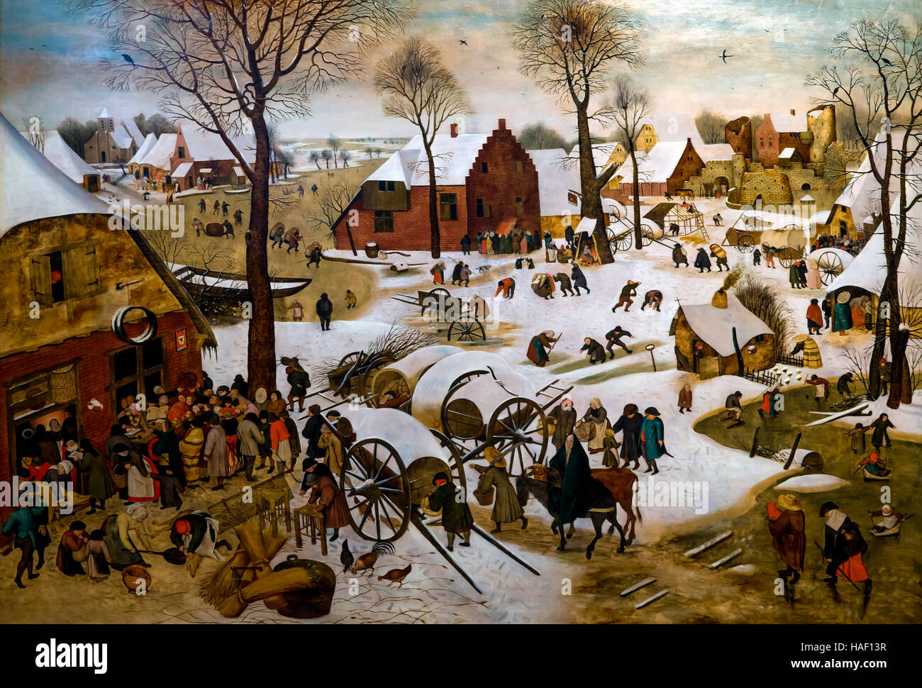 Volkszählung in Bethlehem von Pieter Brueghel der jüngere, 17. Jahrhundert, Museum Mayer van Den Bergh, Antwerpen, Belgien, Europa Stockfoto