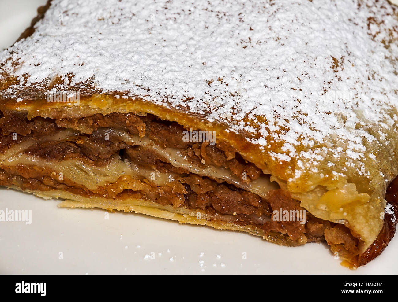 Nahaufnahme von einem Apfelkuchen Stockfoto