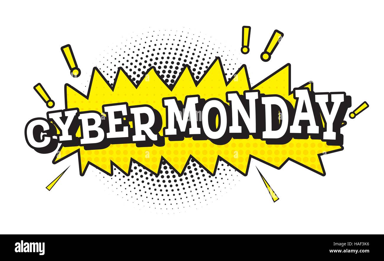 Cyber Monday im Pop-Art-Stil. Vektor-Illustration. Stock Vektor