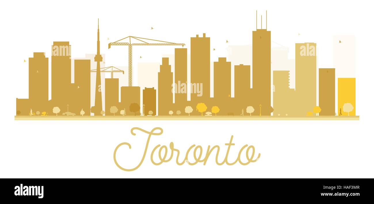 Toronto City Skyline goldene Silhouette. Vektor-Illustration. Einfache flache Konzept für Tourismus Präsentation, Banner, Plakat oder Website. Stock Vektor