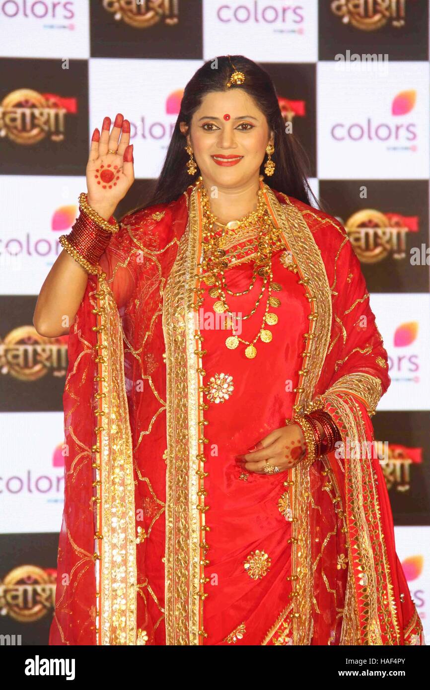 Karuna Pandey, Fernsehdarstellerin bei der Veröffentlichung der Farb-TV-Show Devanshi in Bombay Mumbai Maharashtra Indien Stockfoto