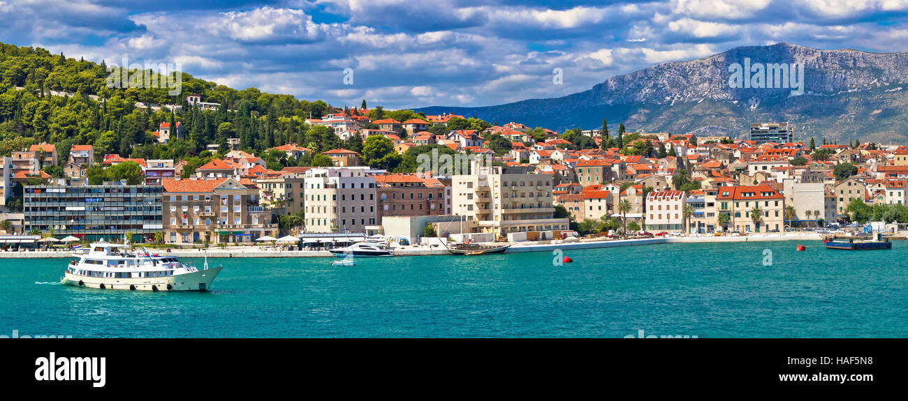 Stadt Split Waterfront Panorama, Dalmatien, Kroatien Stockfoto