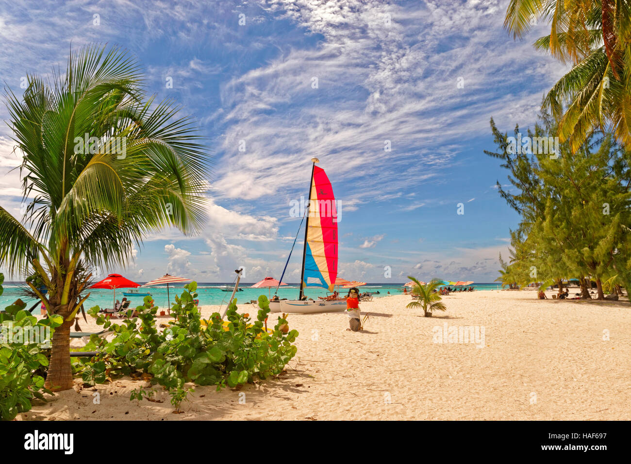 Worthing Strand in Worthing, zwischen St. Lawrence Gap und Bridgetown, Barbados, Caribbean. Stockfoto