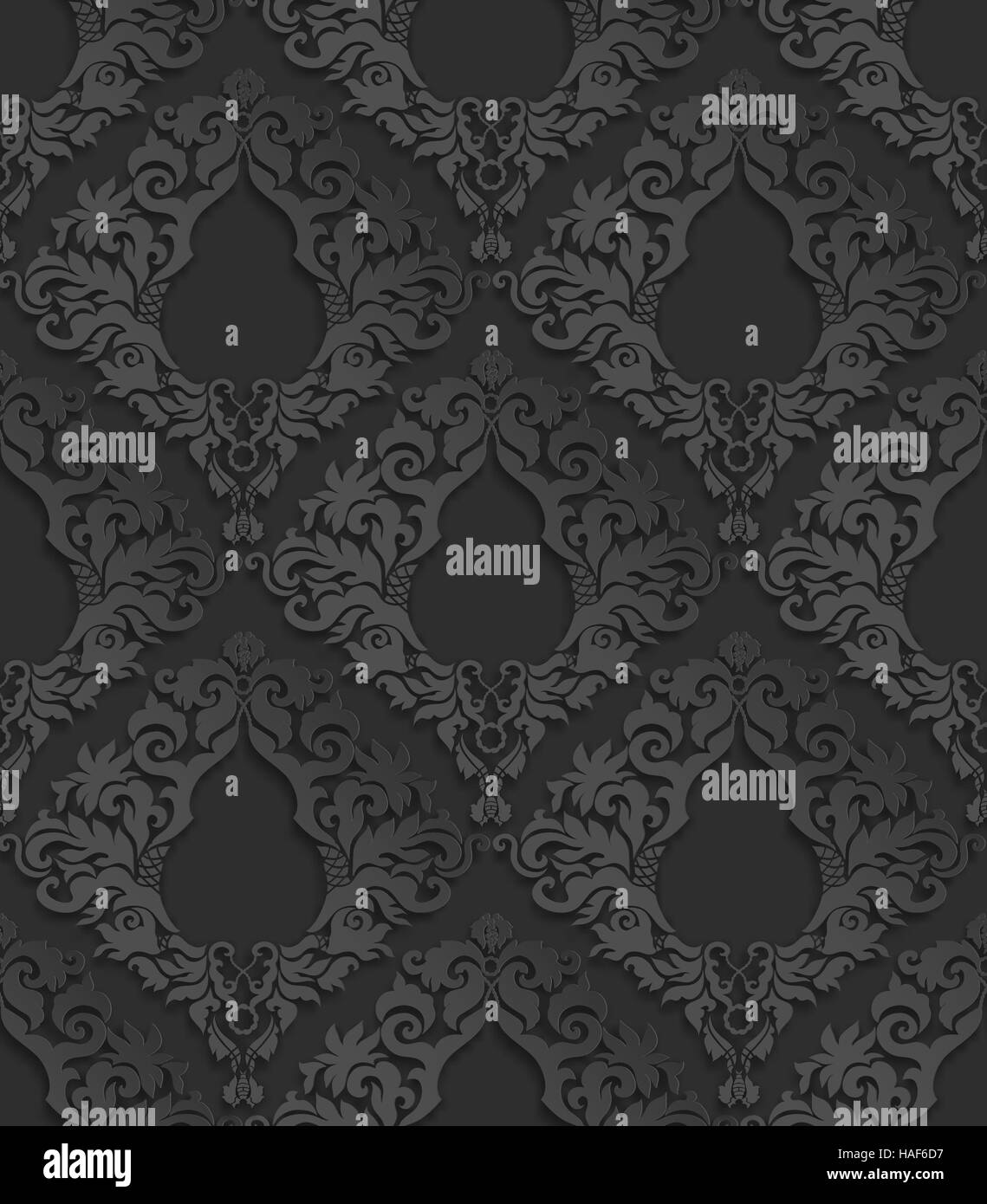 Nahtlose 3D grau Damastmotiv mit Schatten Stock Vektor
