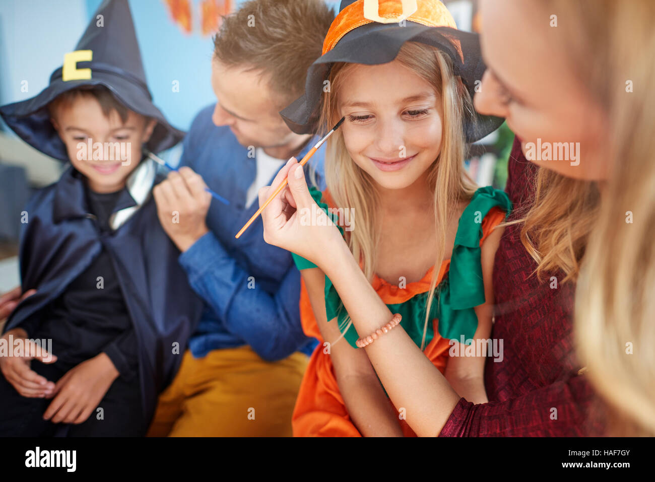 Malerei-Gesichter für Halloween-party Stockfoto