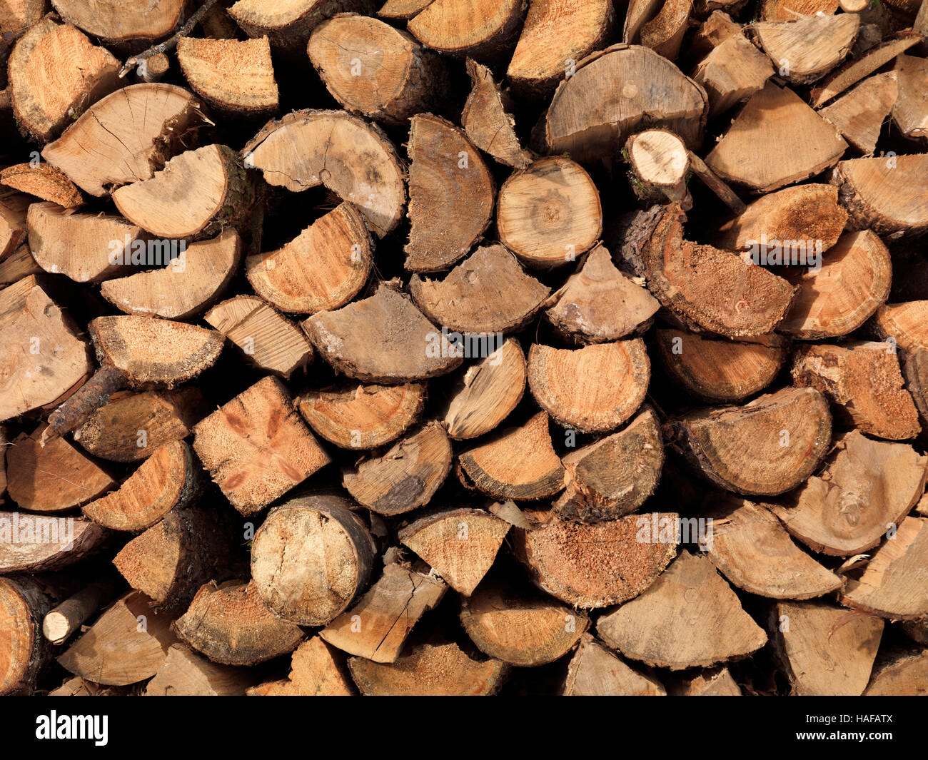 Brennholz Lieferung Hintergrundtextur gestapelt Stockfoto