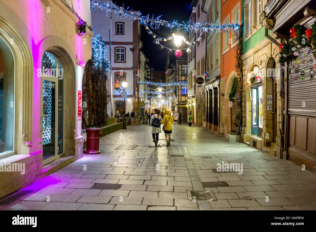 Das Zentrum von Straßburg an Weihnachten Wein Route, Bas Rhin, Elsass-Frankreich-Europa Stockfoto