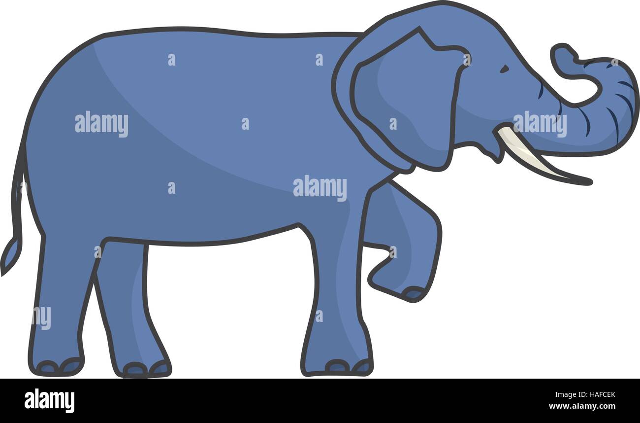 isolierte Elefant zeichnen Stock-Vektorgrafik - Alamy
