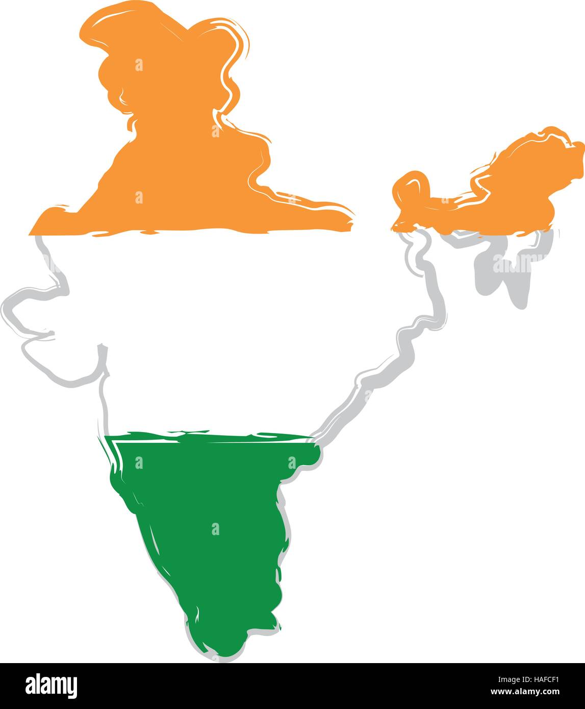 Indien Karte silhouette Stock Vektor