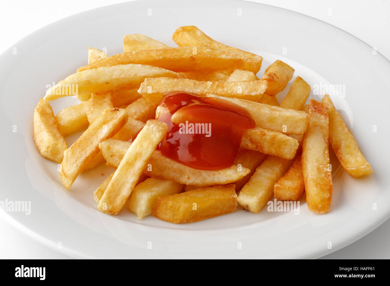 Pommes Frites mit ketchup Stockfotografie - Alamy