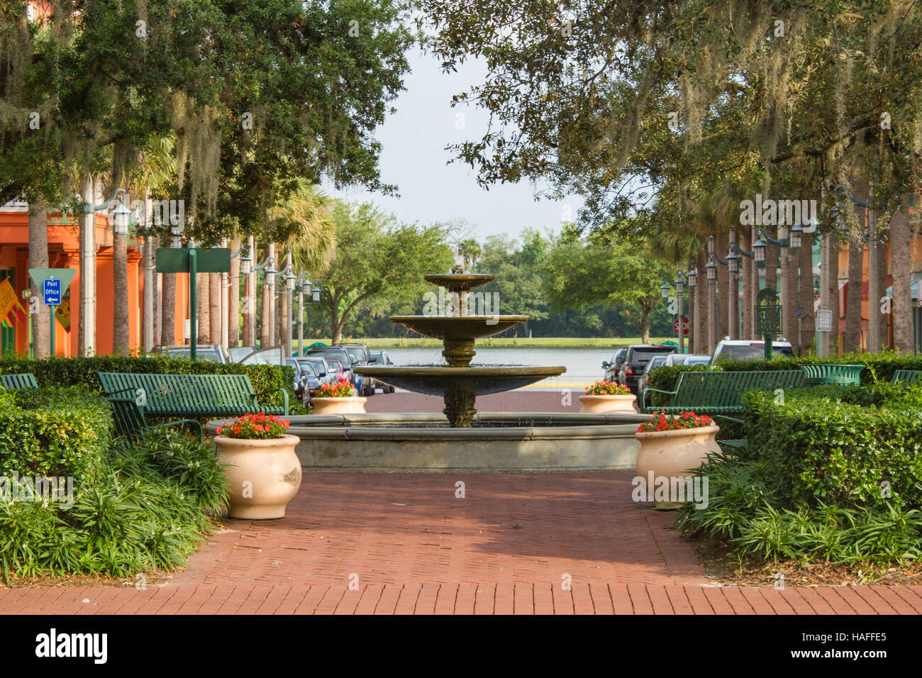 Market Street, Celebration Florida Stockfoto