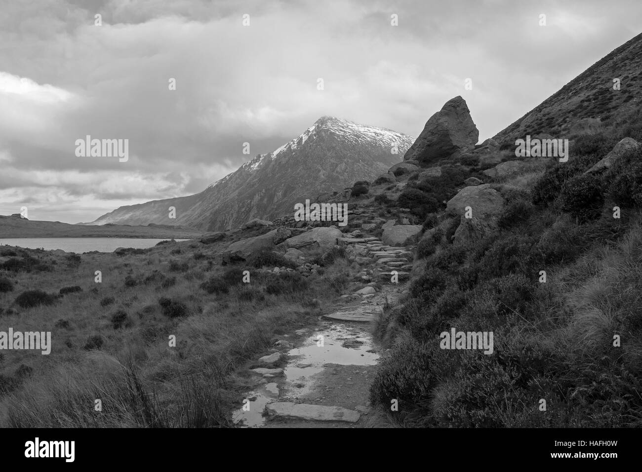 Stift Yr Ole Wen Snowdonia Stockfoto