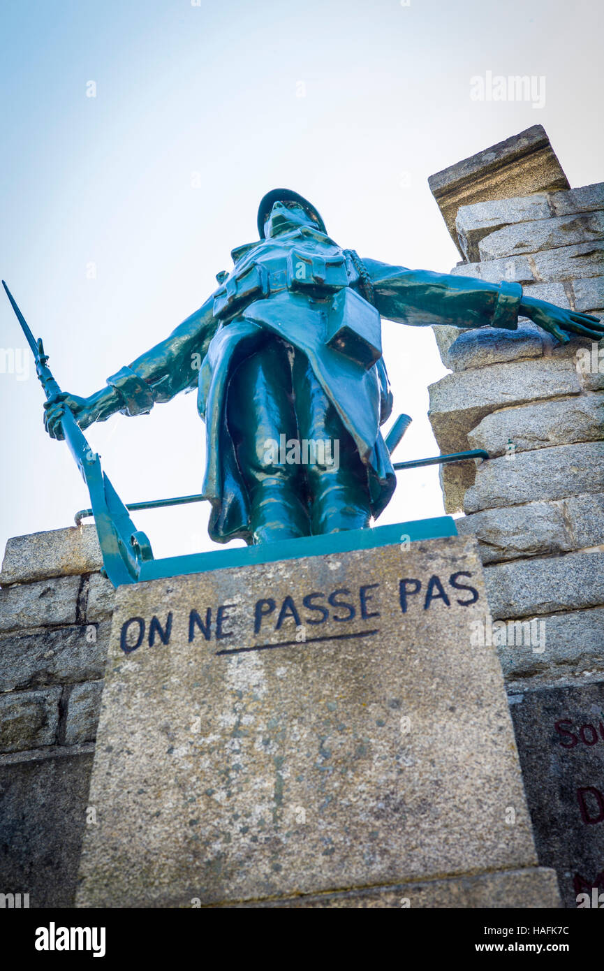 Statue des französischen Soldaten. Stockfoto