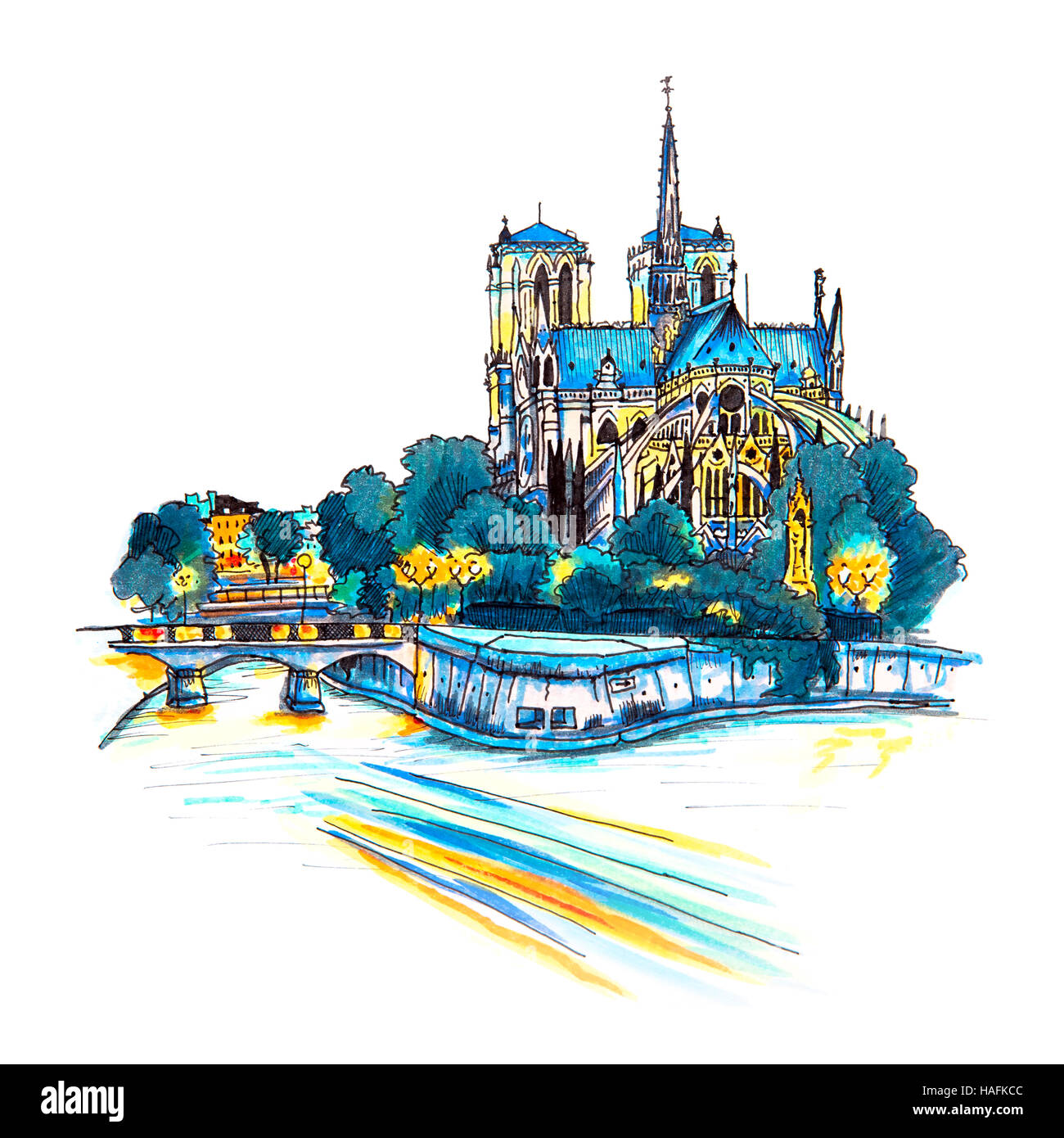 Kathedrale von Notre Dame de Paris Stockfoto
