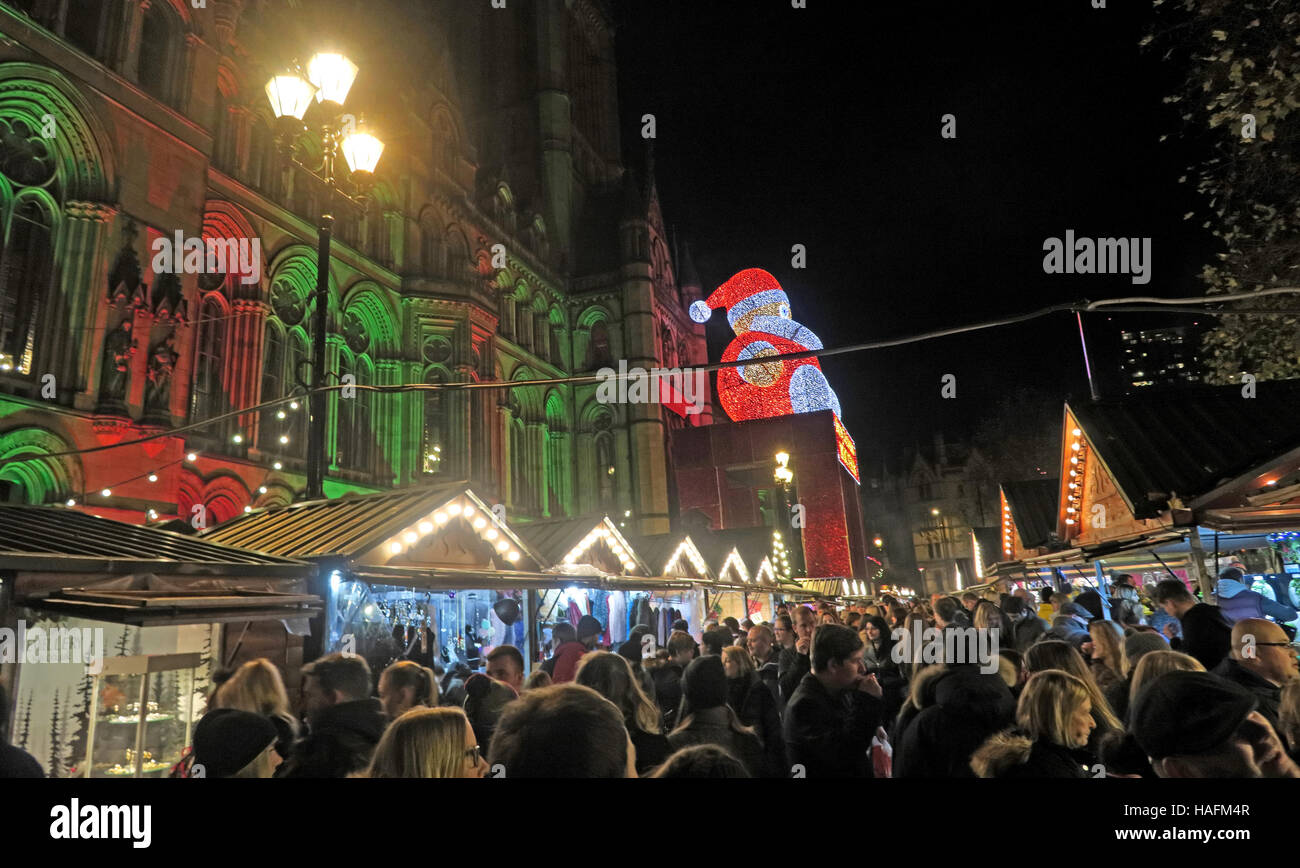 Manchester Weihnachtsmärkte Dezember, North West England, Großbritannien Stockfoto