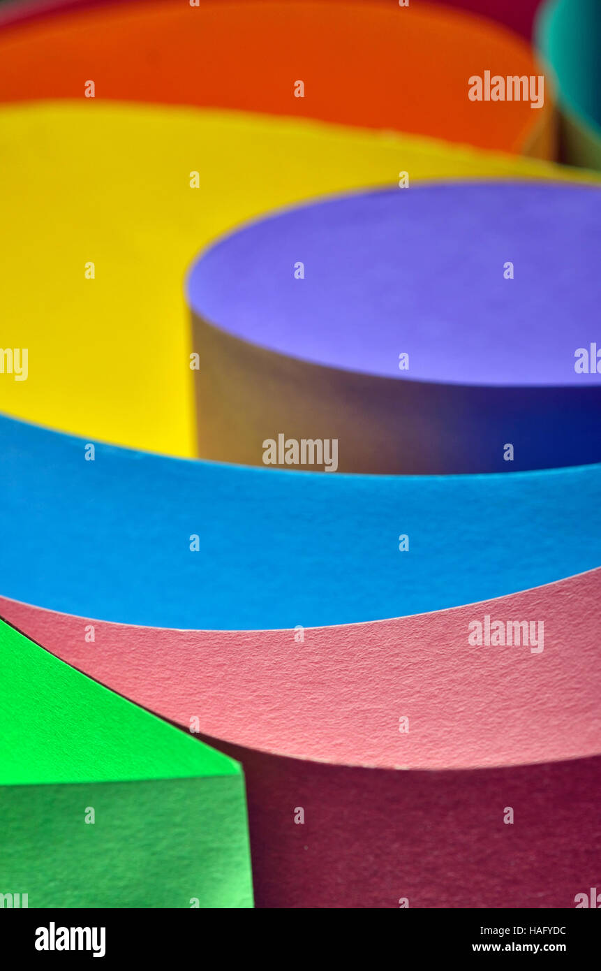 farbenfrohe Welle abstrakt Papierhintergrund Stockfoto