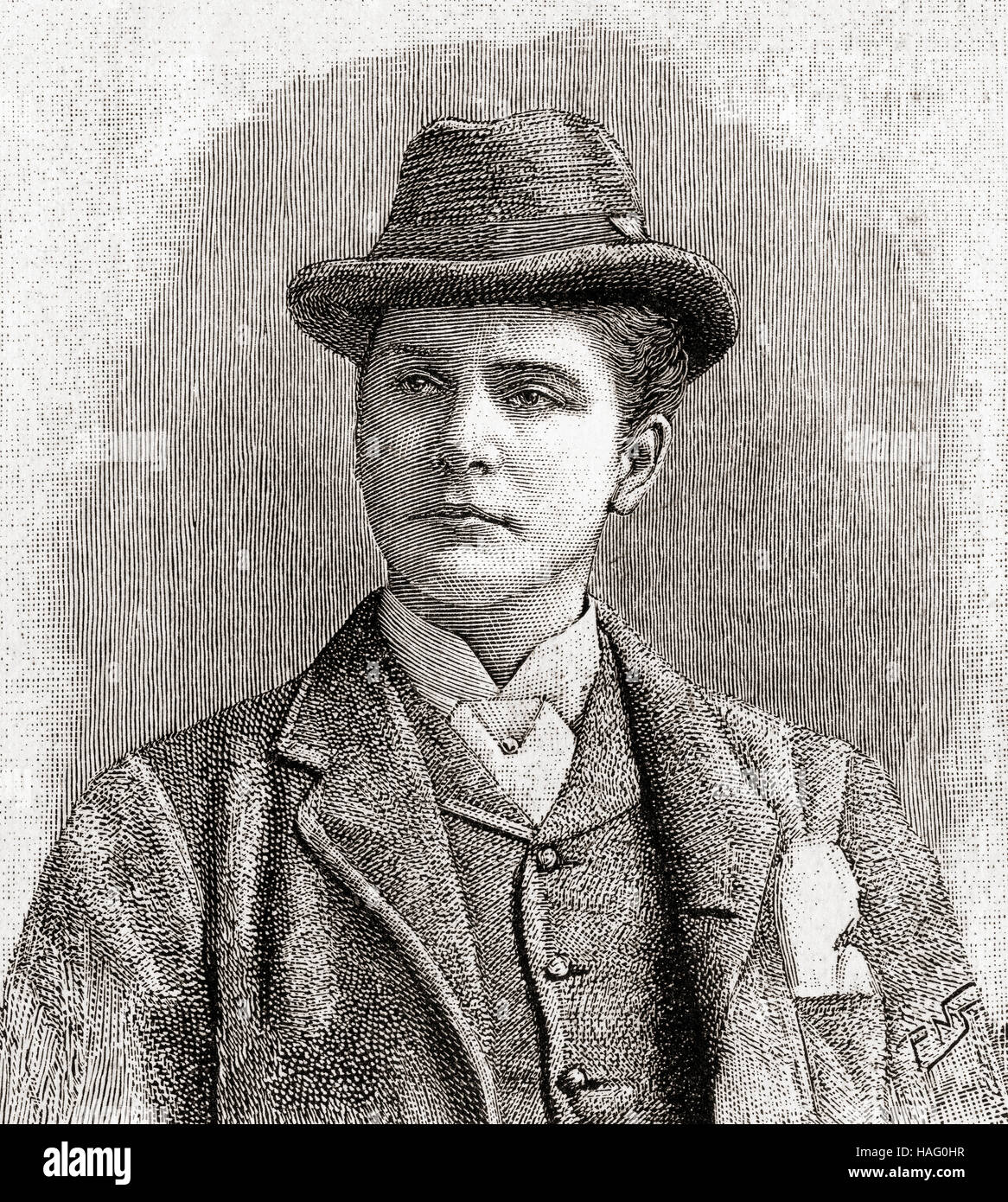 William Terriss, 1847 – 1897, William Charles James Lewin geboren.  Englischer Schauspieler. Sehen Sie hier im Alter von 42.  Aus dem Strand Magazine, Vol I Januar bis Juni 1891. Stockfoto