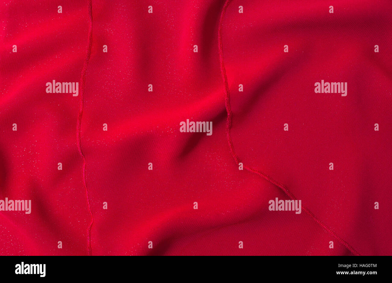 Roter Stoff Textilhintergrund. Horizontale Farbfoto Stockfoto