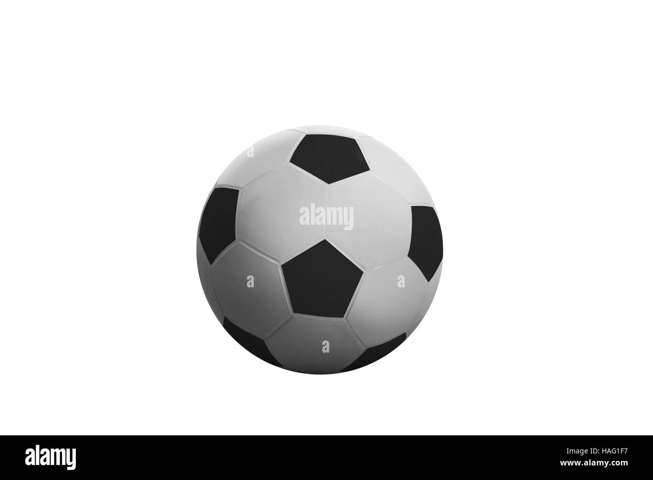 Fußball- oder Fußball Ball isoliert auf weißem Hintergrund Stockfoto