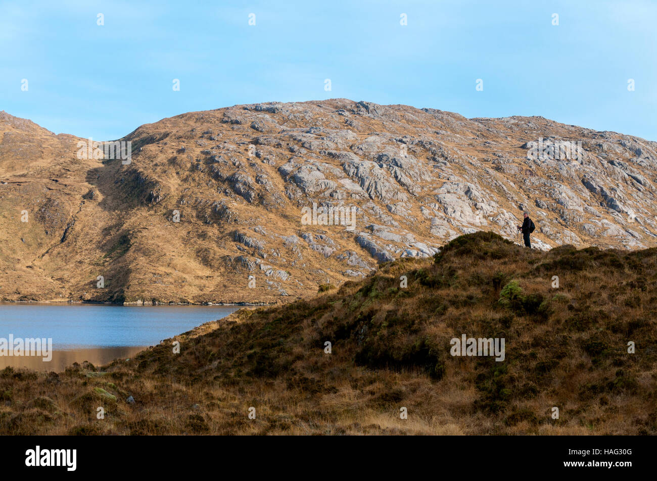 Wandern in Bluestack Mountains, County Donegal, Irland Stockfoto