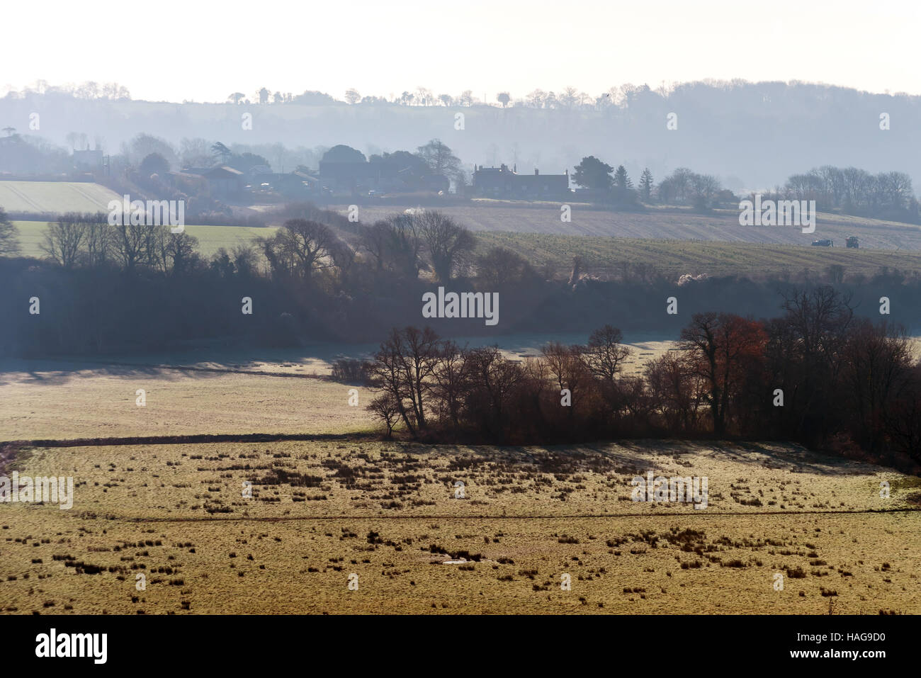 Arundel, West Sussex, UK. 30. November 2016. Ein Frostiger Morgen am Arun-Tal in der Nähe von Arundel in West Sussex. Bildnachweis: Andrew Hasson/Alamy Live-Nachrichten Stockfoto