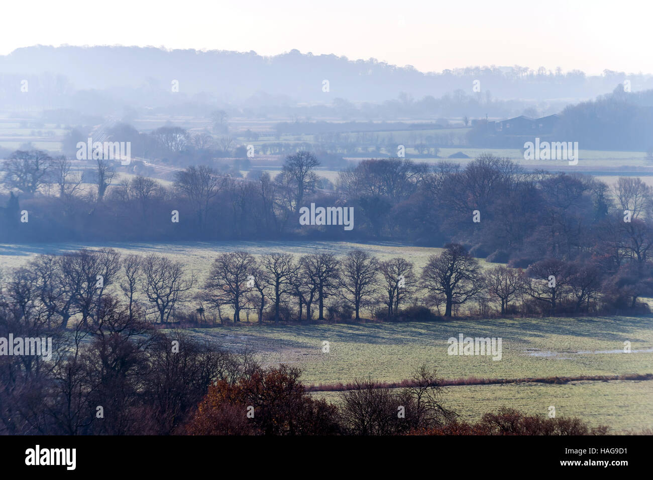 Arundel, West Sussex, UK. 30. November 2016. Ein Frostiger Morgen am Arun-Tal in der Nähe von Arundel in West Sussex. Bildnachweis: Andrew Hasson/Alamy Live-Nachrichten Stockfoto
