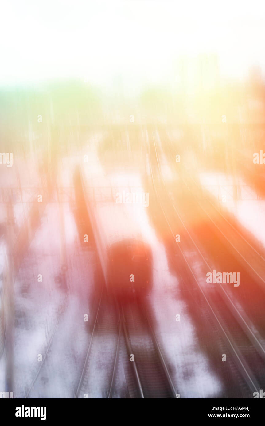 Schienenverkehr, abstrakten Hintergrund weichzeichnen Stockfoto
