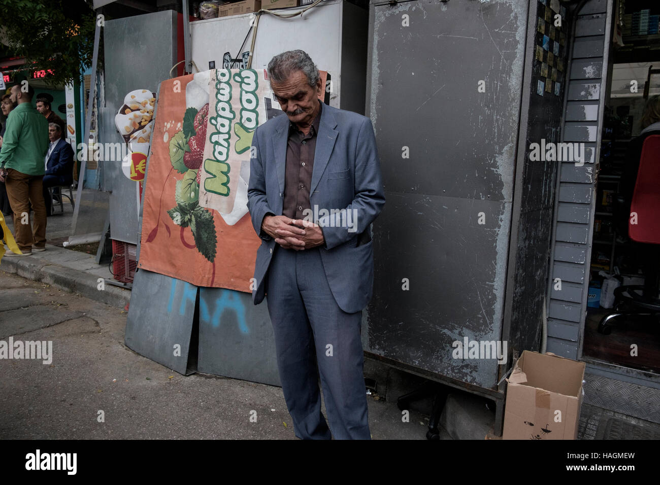 Verherrlichung Zeremonie in der Kirche St. Demetrius der Patron Saint of Thessaloniki Anwesenheit des Präsidenten der griechischen Republik, Prokopis Pavlopoulos in Thessaloniki, Griechenland am 26. Oktober 2016. Stockfoto