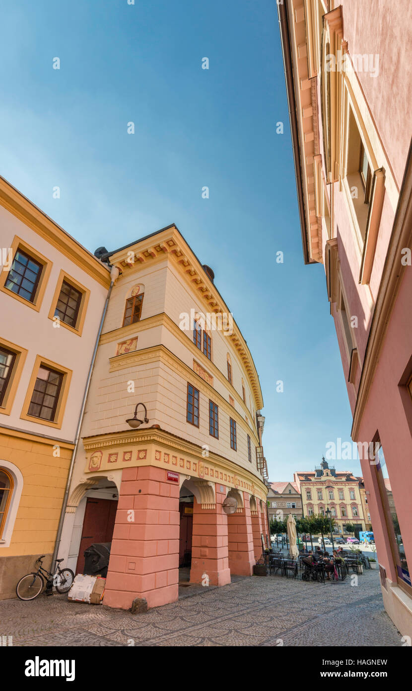 Ulice Bretislavova in Chrudim, Böhmen, Tschechien Stockfoto