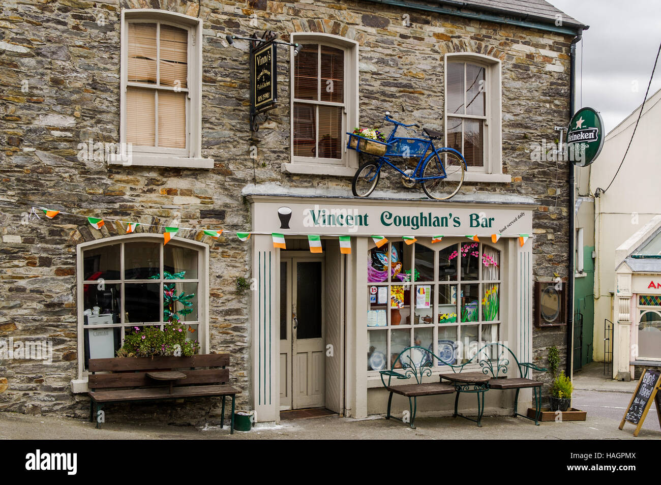 Vincent Coughlans Bar in Ballydehob, West Cork, Irland. Stockfoto