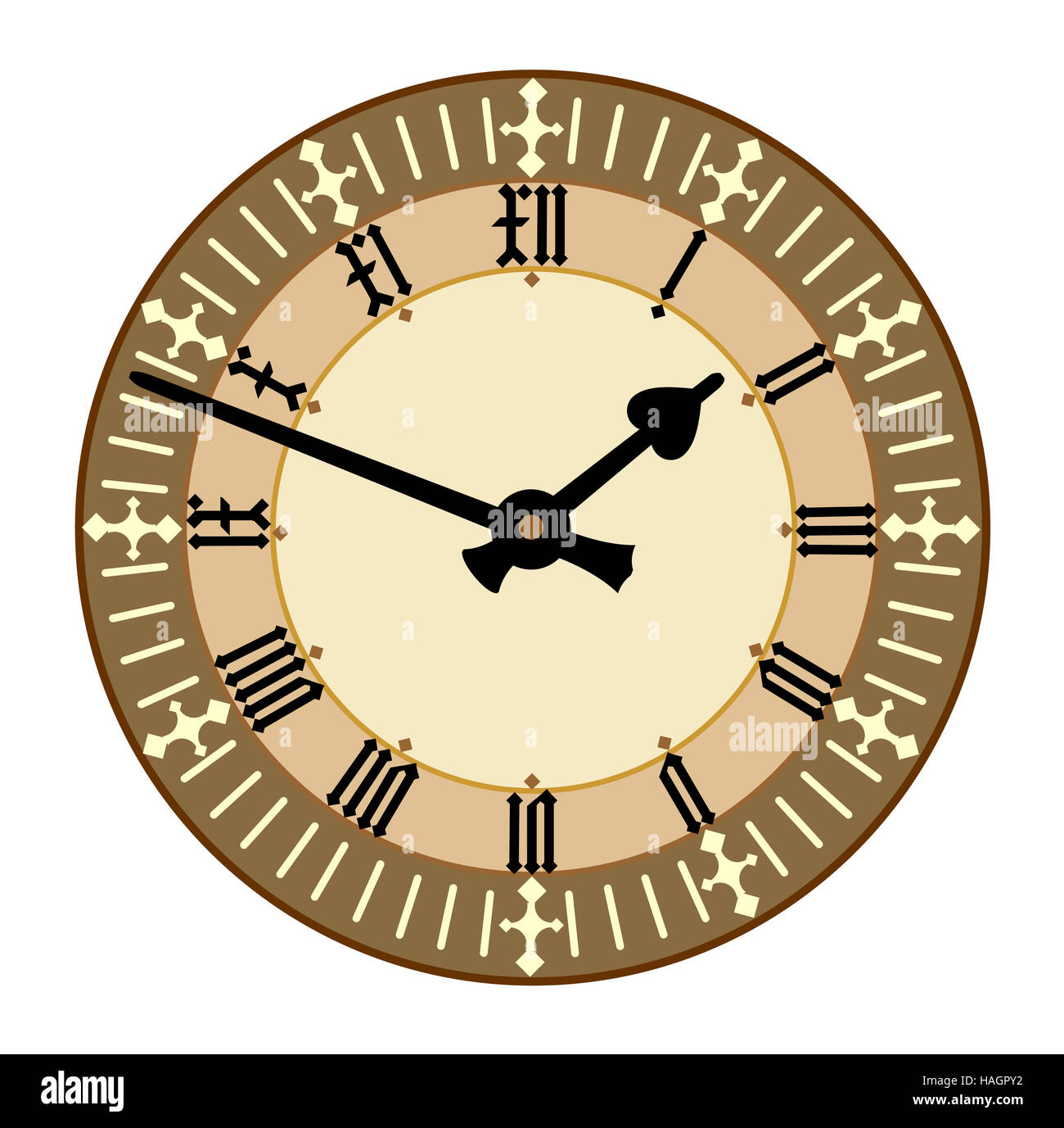 elegante römische Ziffer Uhr Stockfoto