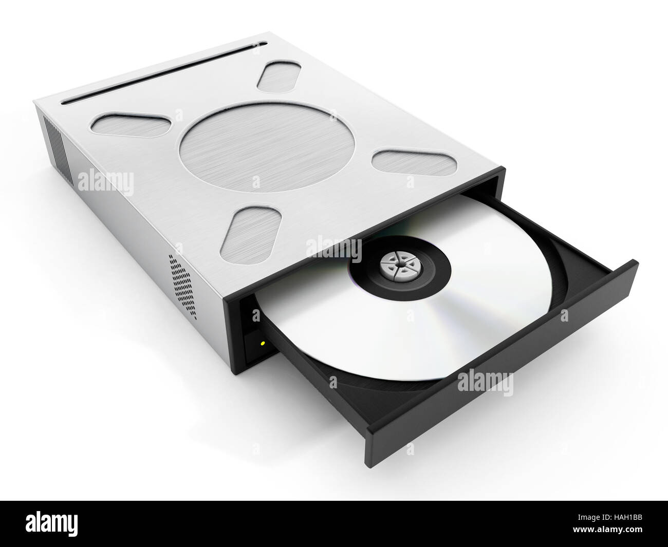 Interne CD-Laufwerk isoliert auf weißem Hintergrund. 3D illustration Stockfoto