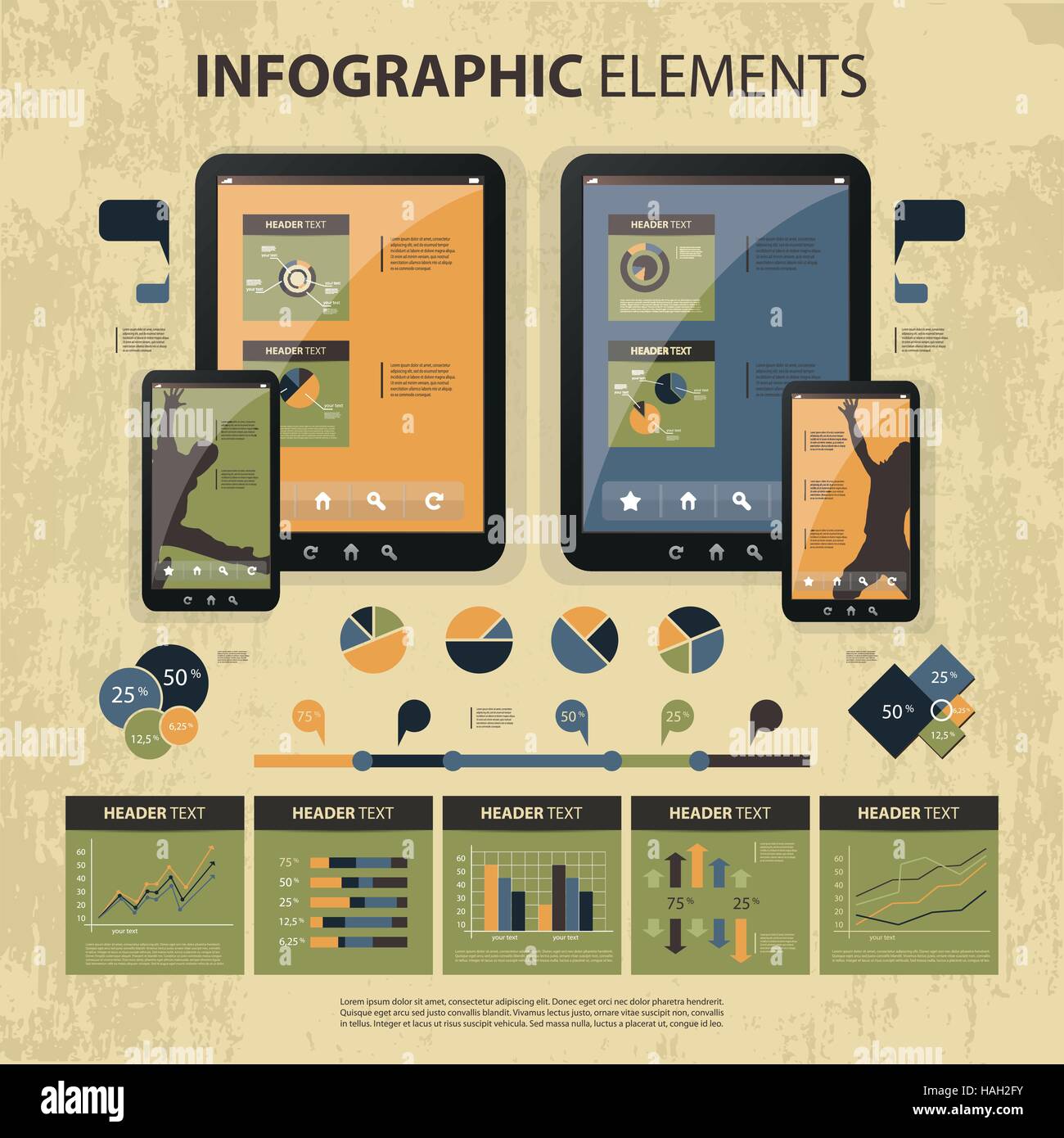 Bunte Vektor-Set von Infografiken Element Vorlagen Stock Vektor