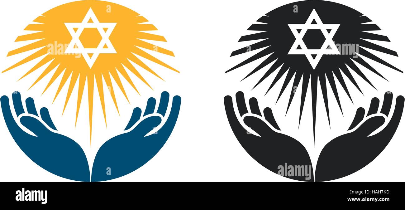 Judentum-Vektor-Logo. Davidstern oder Religion Symbol Stock Vektor