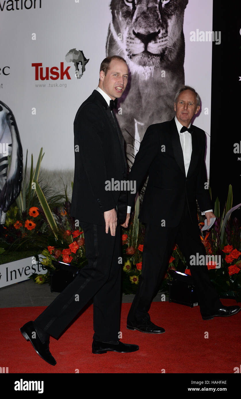 Der Duke of Cambridge besucht die Tusk Conservation Awards im Victoria and Albert Museum in London. Stockfoto