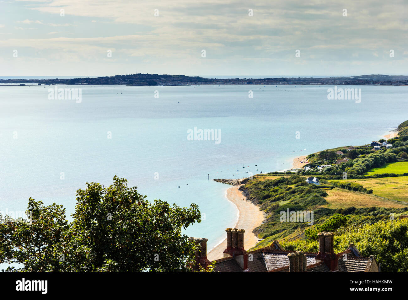 Meerblick von einer Klippe in St. Catherine's am Meer, Ringstead Bay, Dorset, England, Großbritannien Stockfoto