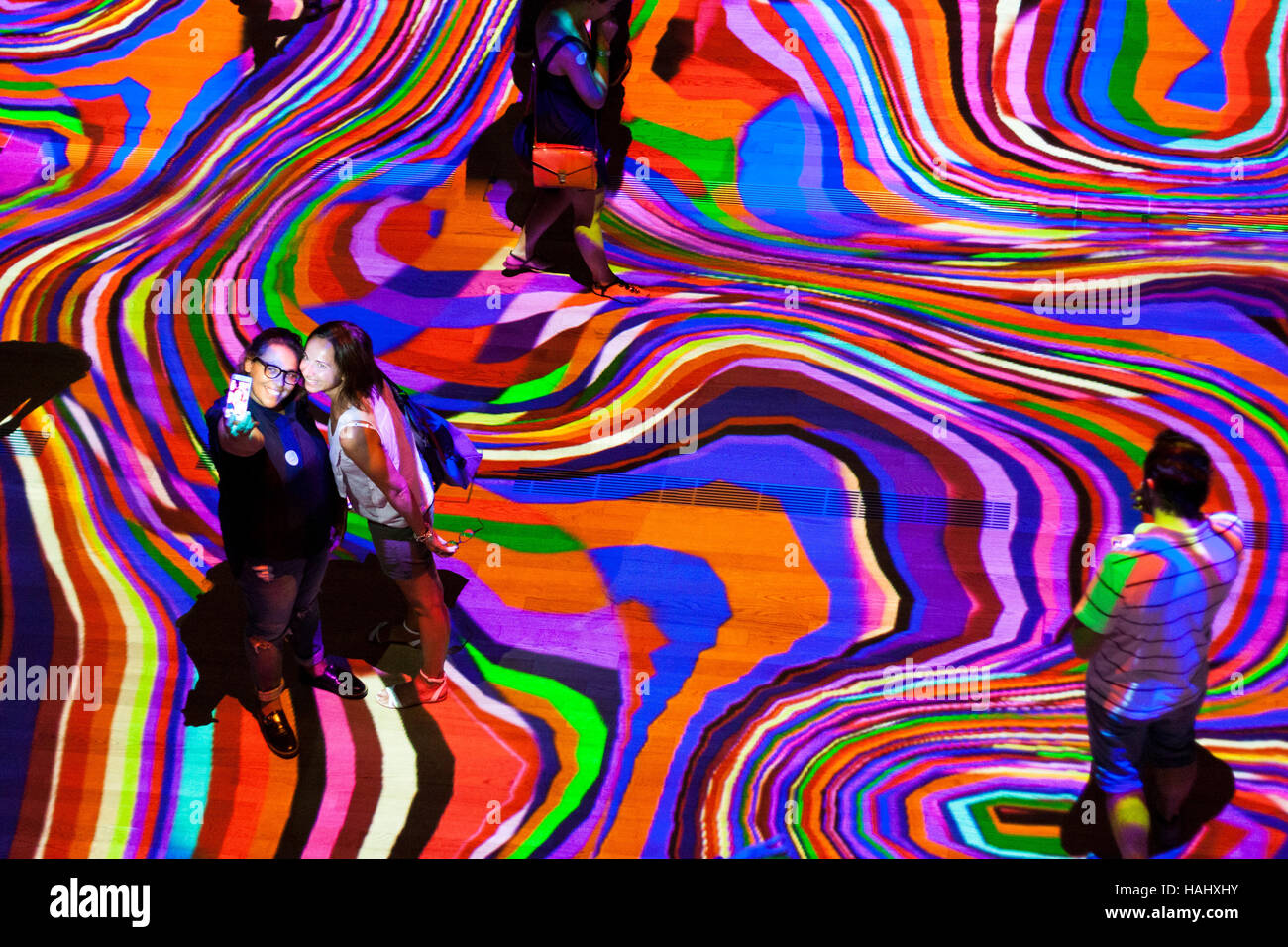 Onde Pixel Installation von Miguel Chevalier. Mailand, Lombardei. Italien Stockfoto