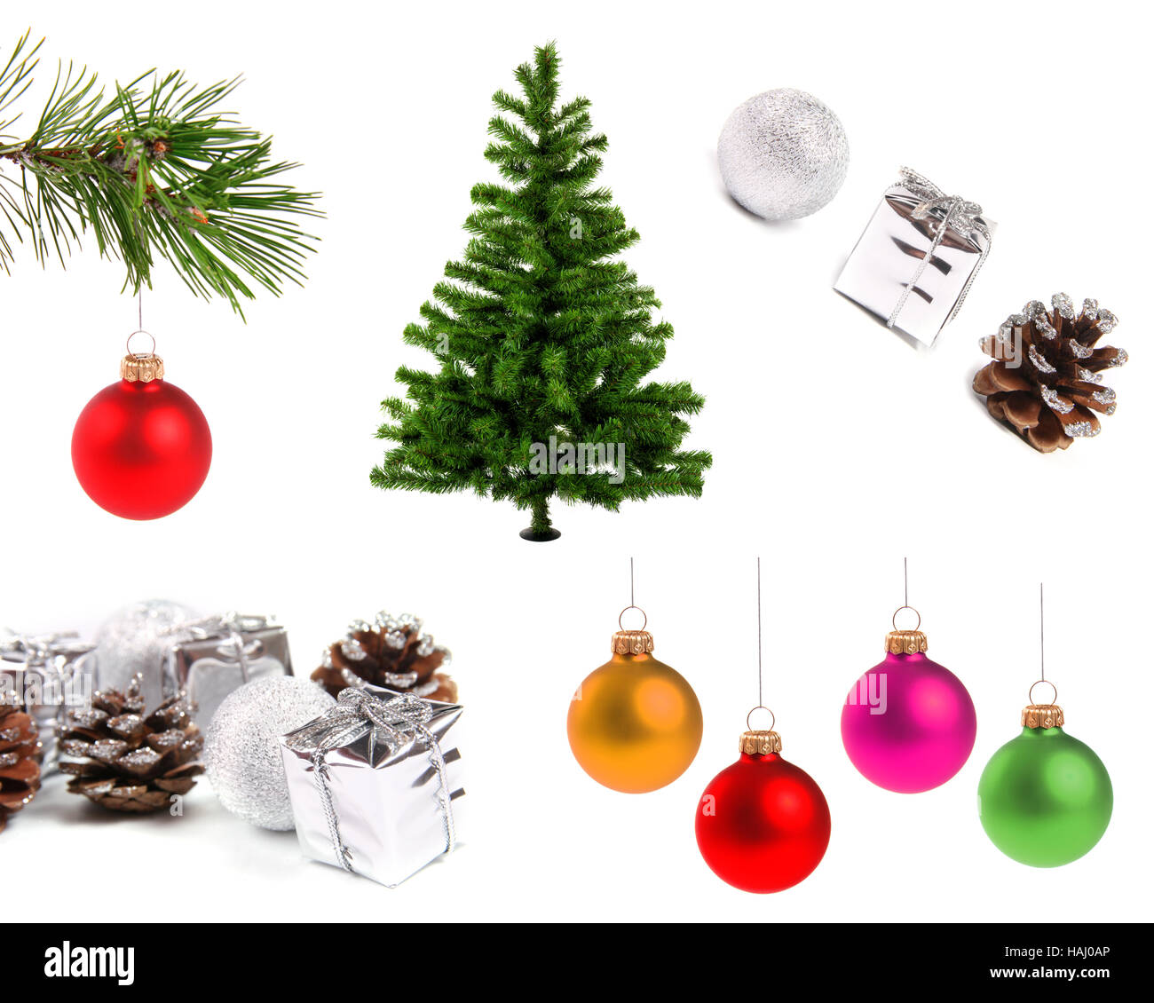 Vielzahl von Weihnachten Dekorationsobjekte Stockfoto