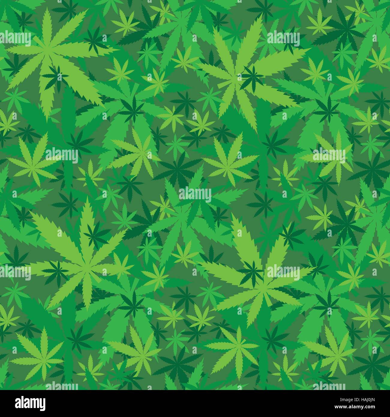 Marihuana lässt Musterdesign in Grüntönen Stock Vektor