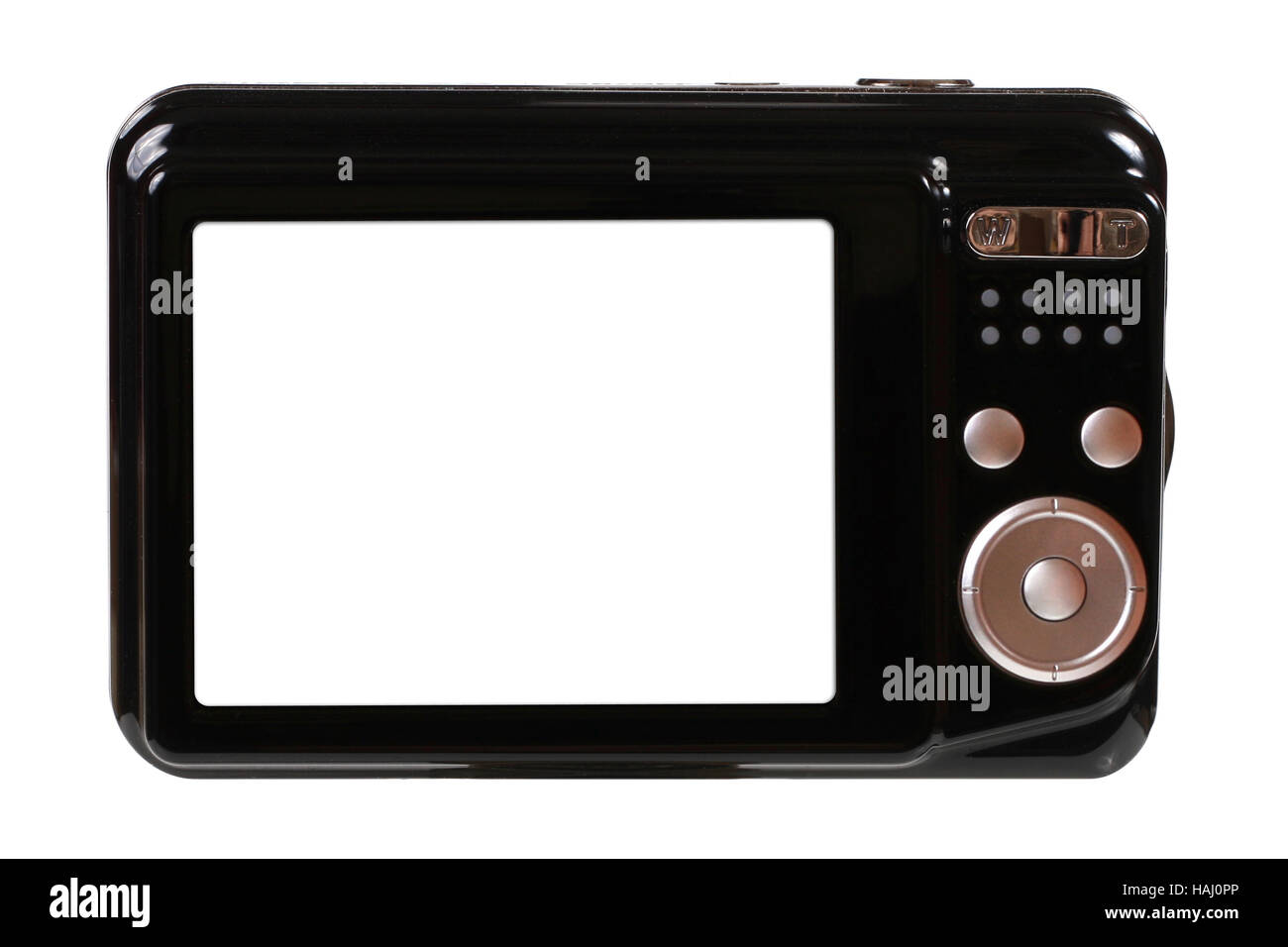 Foto-Kamera isoliert auf weißem Hintergrund Stockfoto