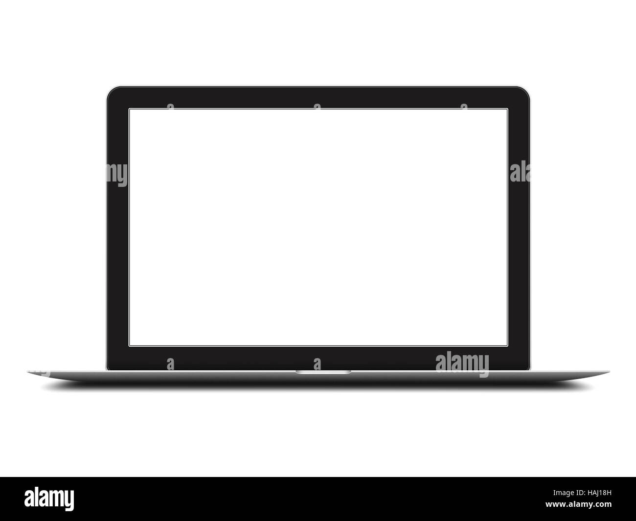 Laptop isoliert auf weißem Hintergrund Stockfoto