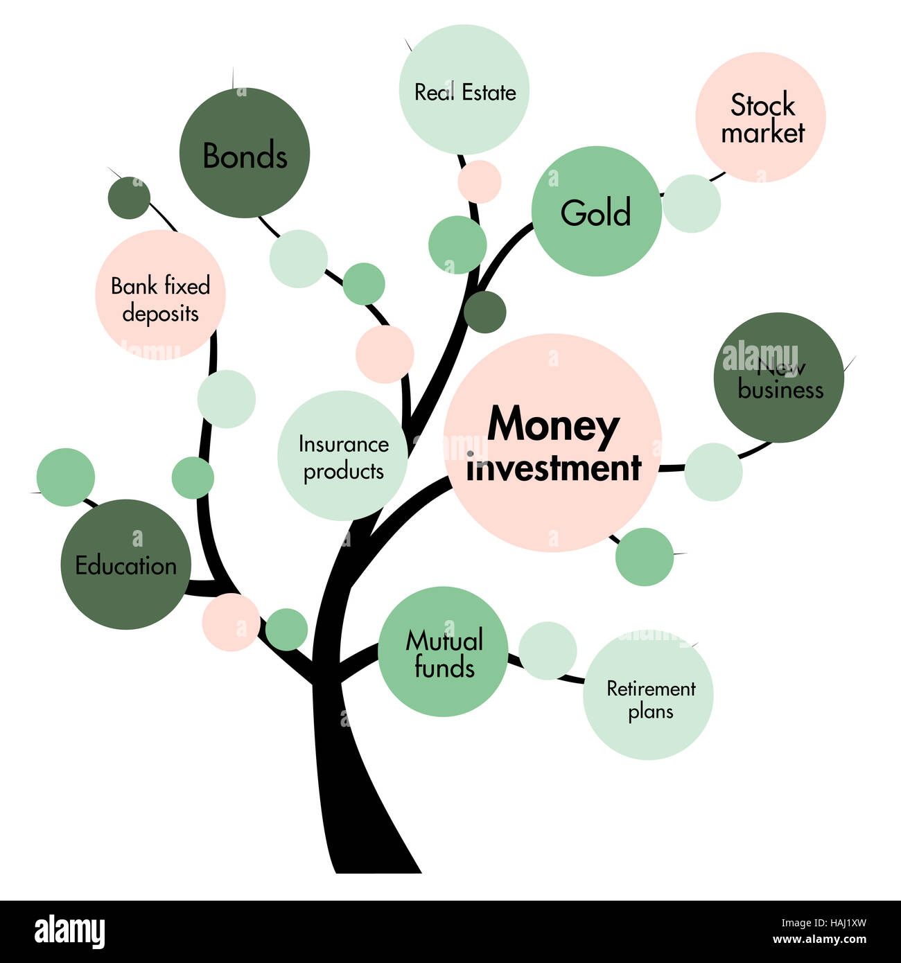 Geldbaum Investitionen Konzept Stockfoto