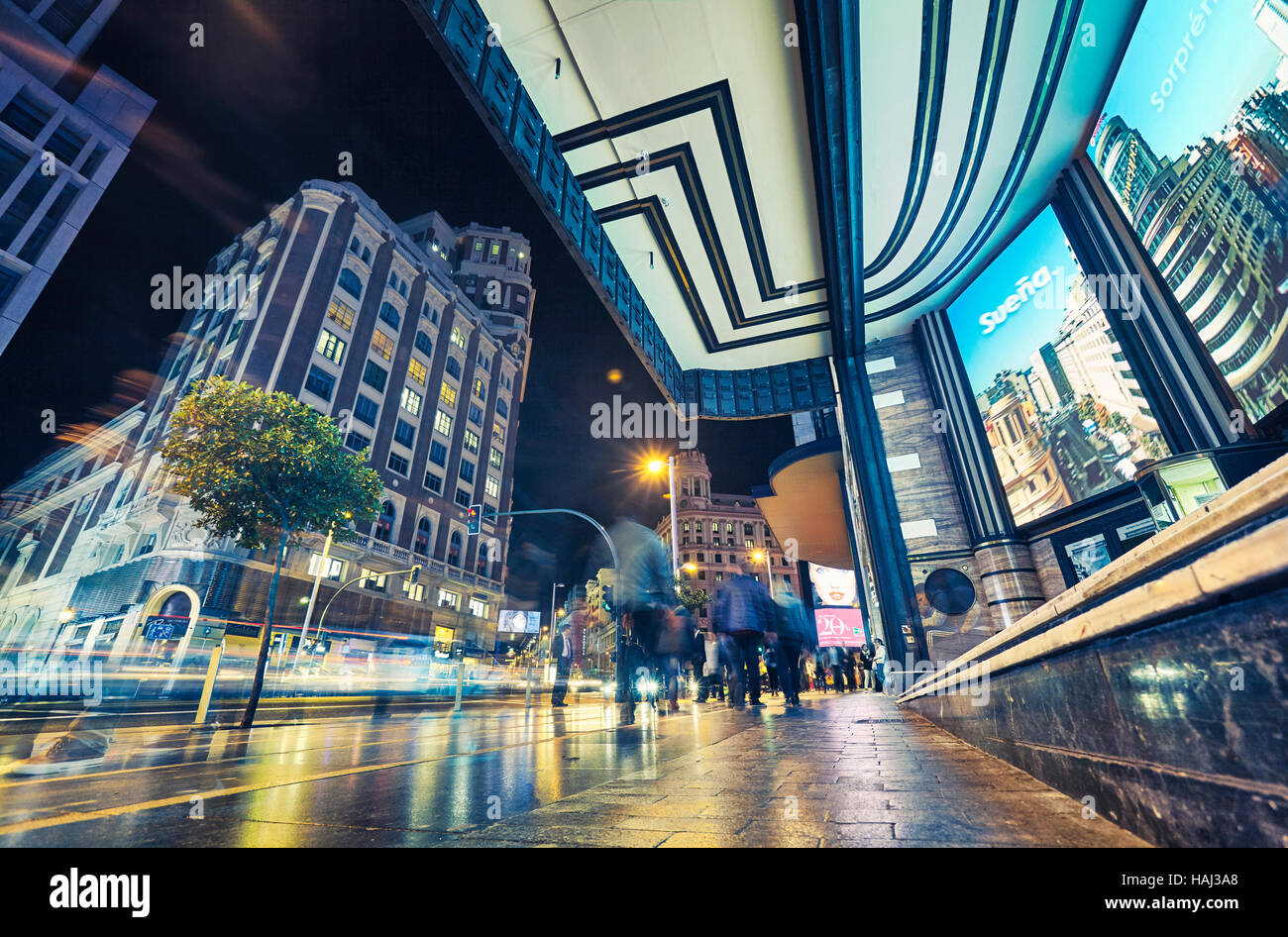 Capitol movie theater at Gran Via street. Madrid, Spain Stockfoto