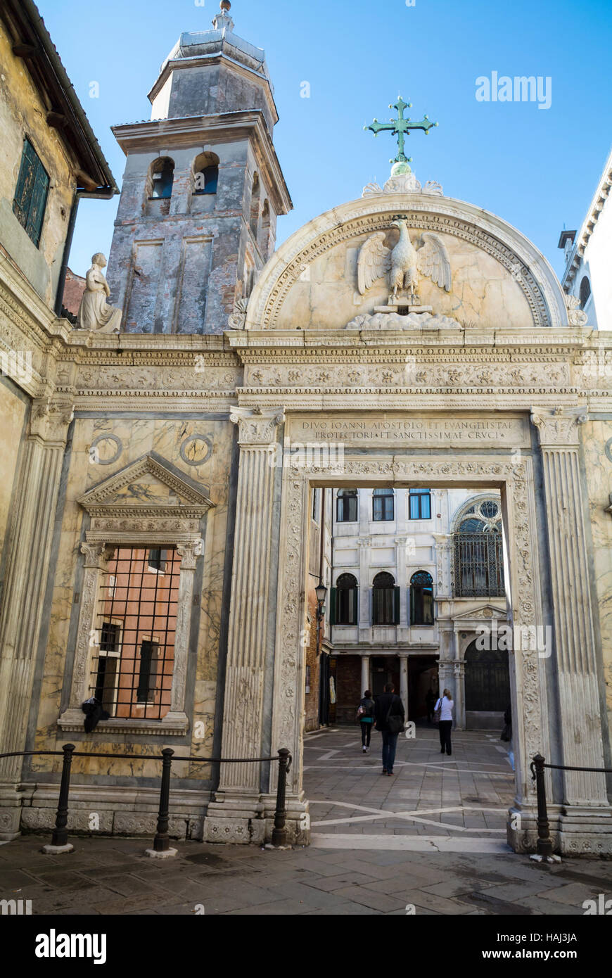 Venedig, Italien, Eingang San Giovanni Evangelista (Chiesa di San Giovanni Evangelista), nur Editorial. Stockfoto